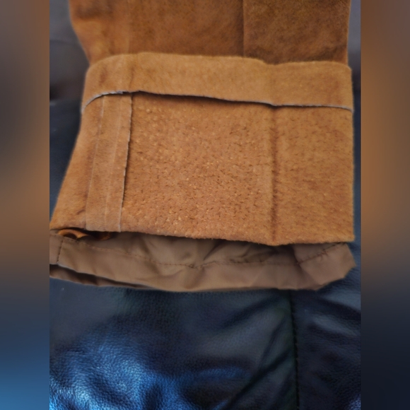 VIntage Wrangler Cowboy Cut Leather Pants size 9 34L 26 waist Tan NWT - Picture 12 of 12